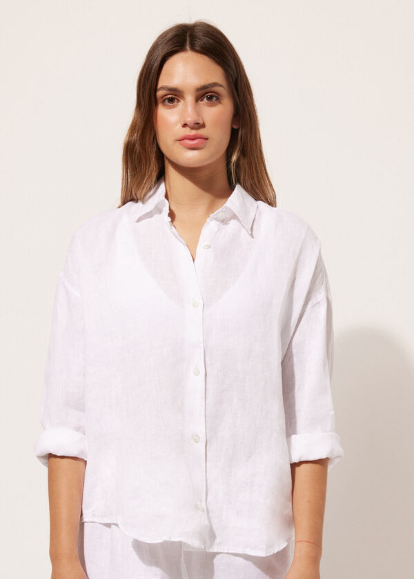 calzedonia Cropped Linen Shirt