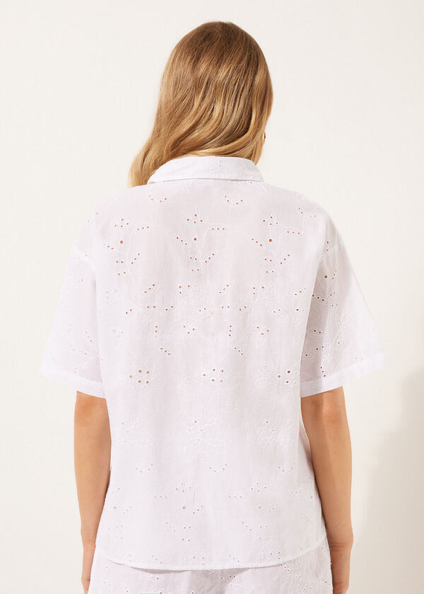 Calzedonia Cropped Sangallo Lace Shirt