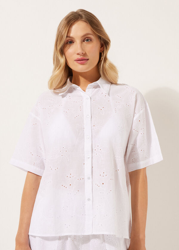 calzedonia Cropped Sangallo Lace Shirt