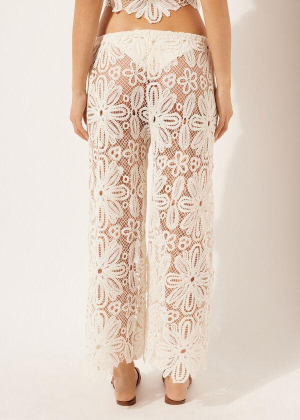 Calzedonia Floral Crochet Palazzo Pants