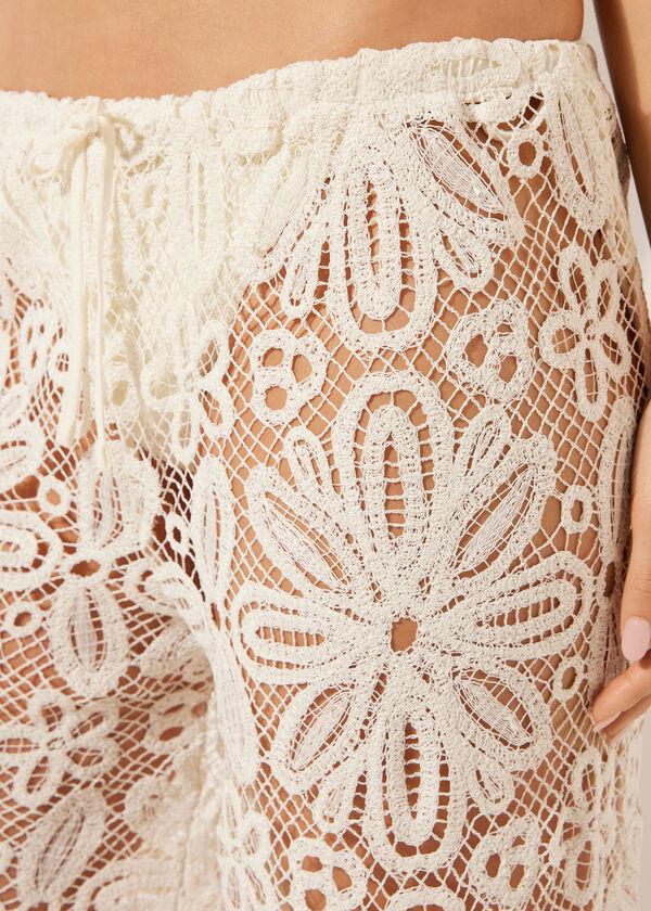 Calzedonia Floral Crochet Palazzo Pants