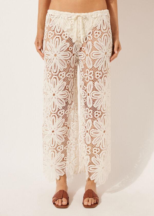 calzedonia Floral Crochet Palazzo Pants