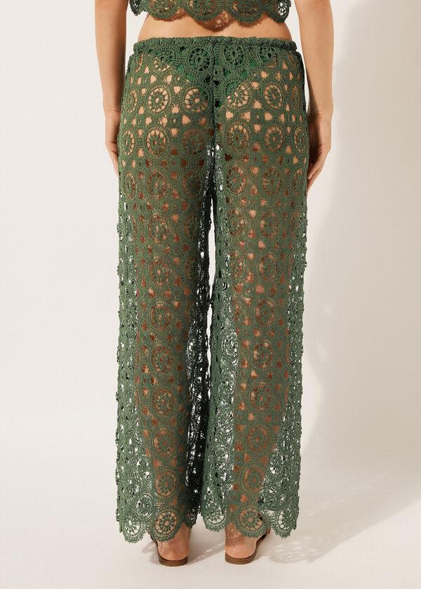 Calzedonia Geometric Crochet Palazzo Pants