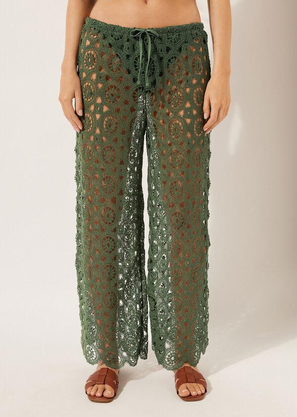 calzedonia Geometric Crochet Palazzo Pants