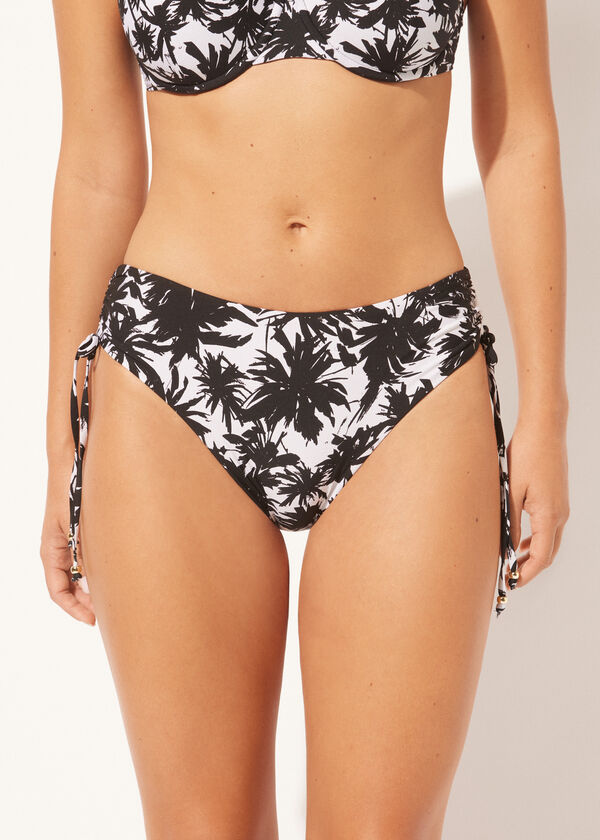 calzedonia High Waist Swimsuit Bottoms Palms