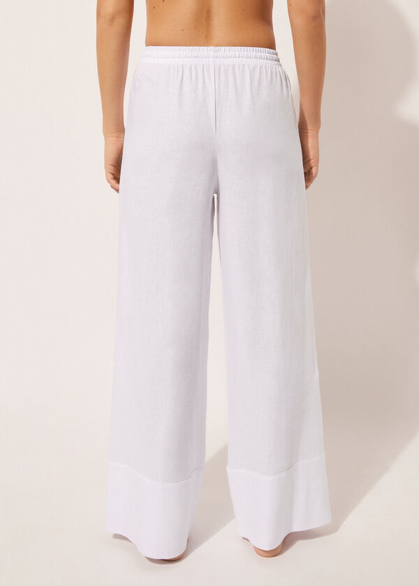 Calzedonia Linen And Viscose Palazzo Pants