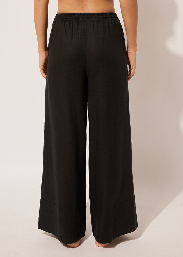 Calzedonia Linen And Viscose Palazzo Pants