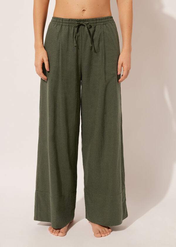 calzedonia Linen and Viscose Palazzo Pants