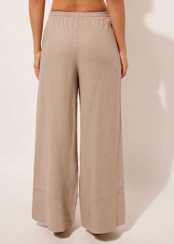 Calzedonia Linen And Viscose Palazzo Pants