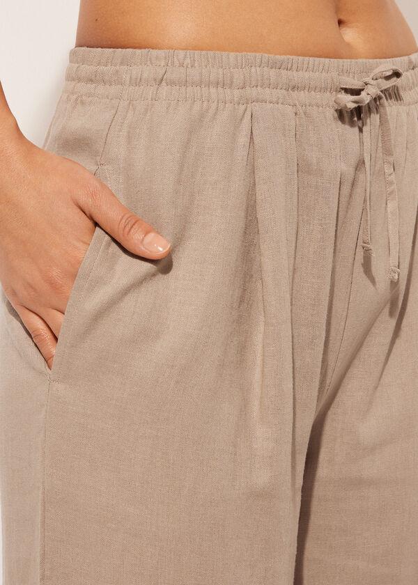 Calzedonia Linen And Viscose Palazzo Pants