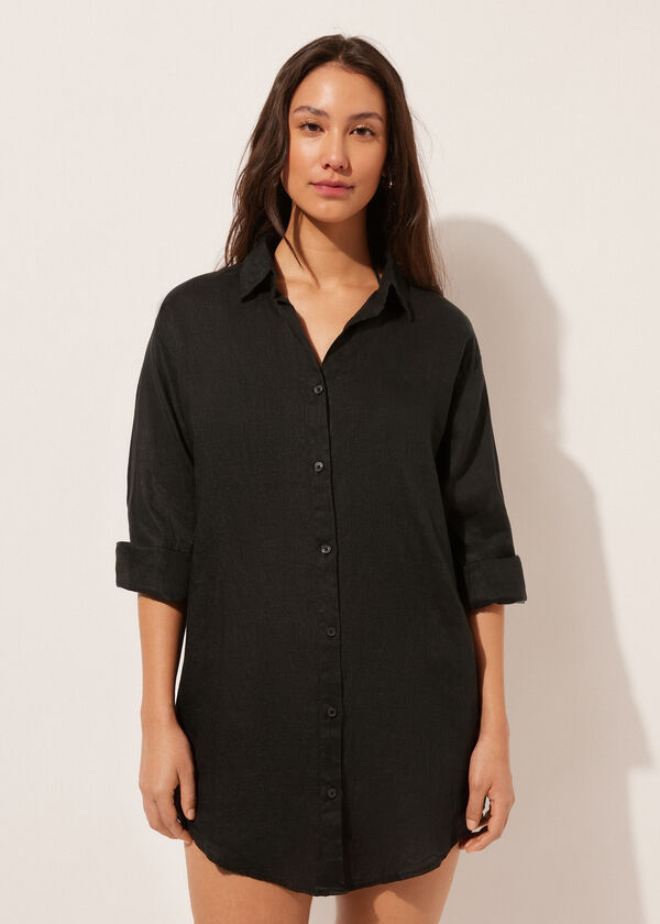 calzedonia Linen Shirtdress