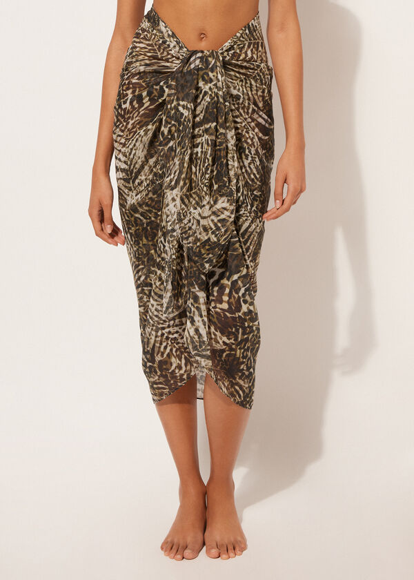 calzedonia Long Animal Print Sarong