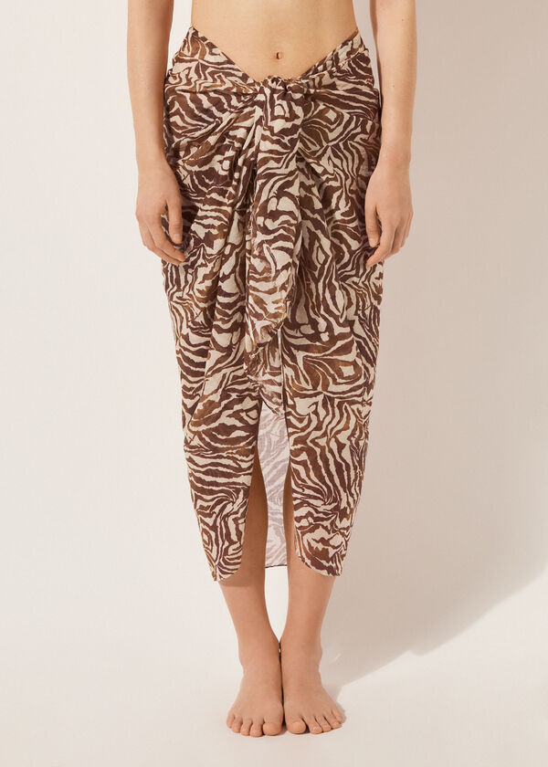 calzedonia Long Animal Print Sarong