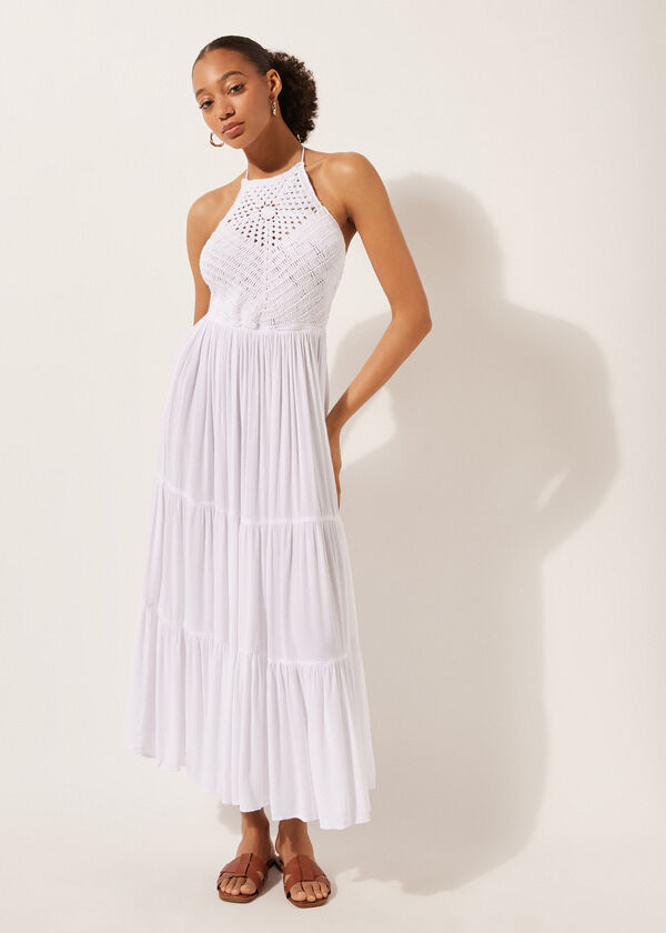 Calzedonia Long Dress With Crochet Bodice