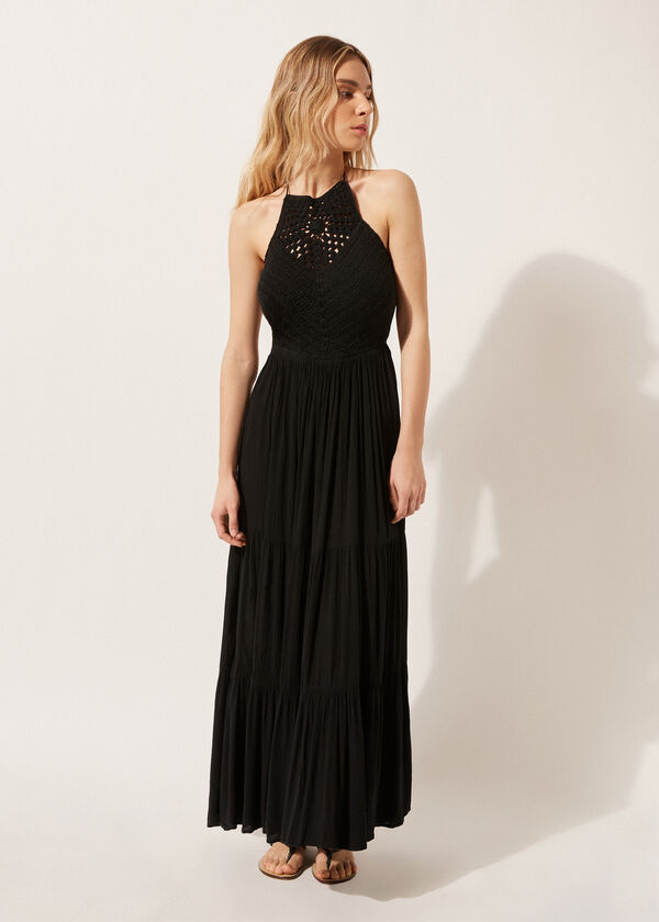 Calzedonia Long Dress With Crochet Bodice