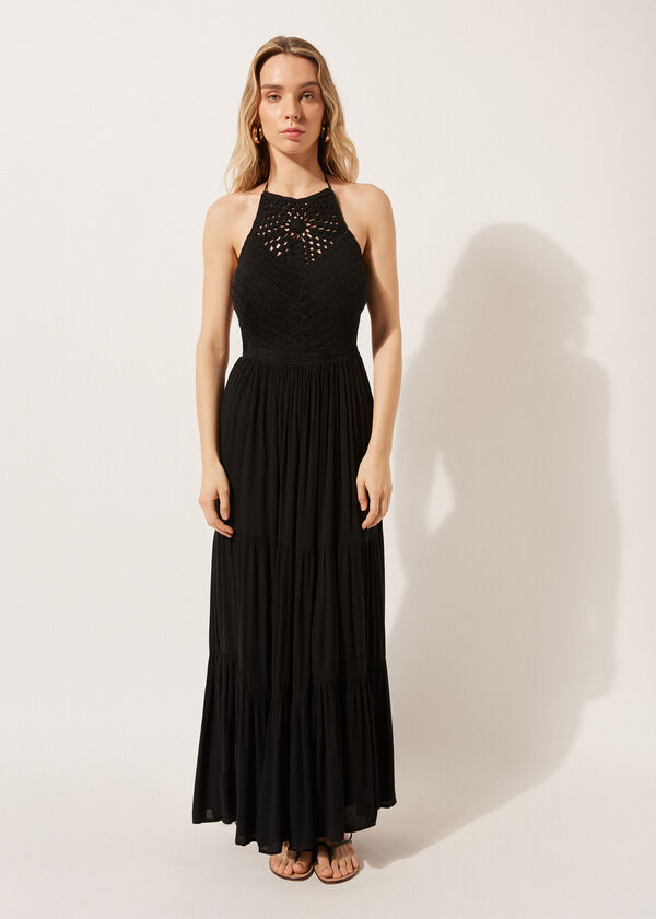 calzedonia Long Dress with Crochet Bodice