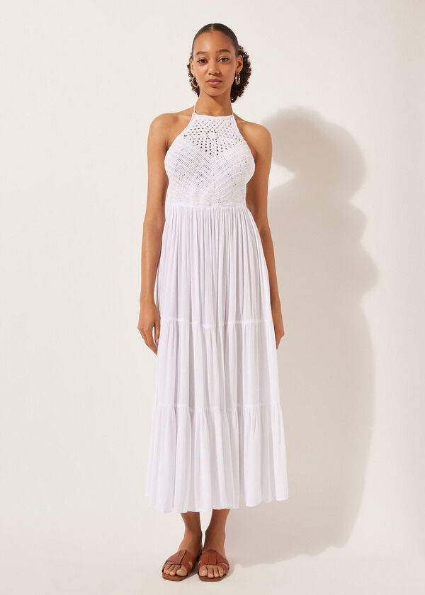 calzedonia Long Dress with Crochet Bodice