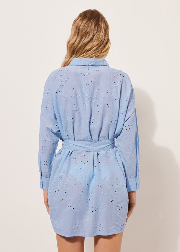 Calzedonia Long Shirt In Broderie Anglaise