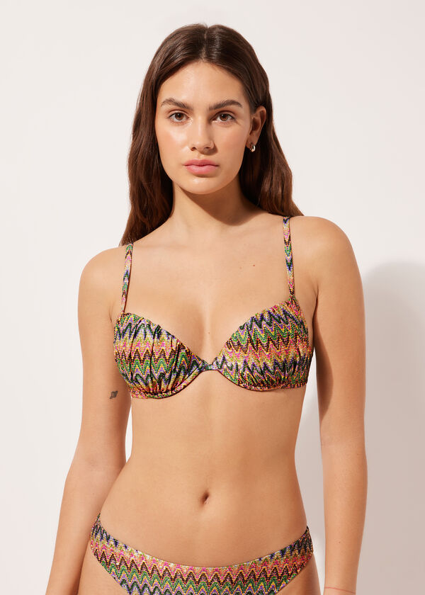 calzedonia Push-Up Swimsuit Top Bright Optical