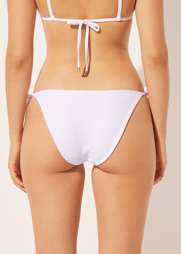 Calzedonia String Swimsuit Bottoms White Waves