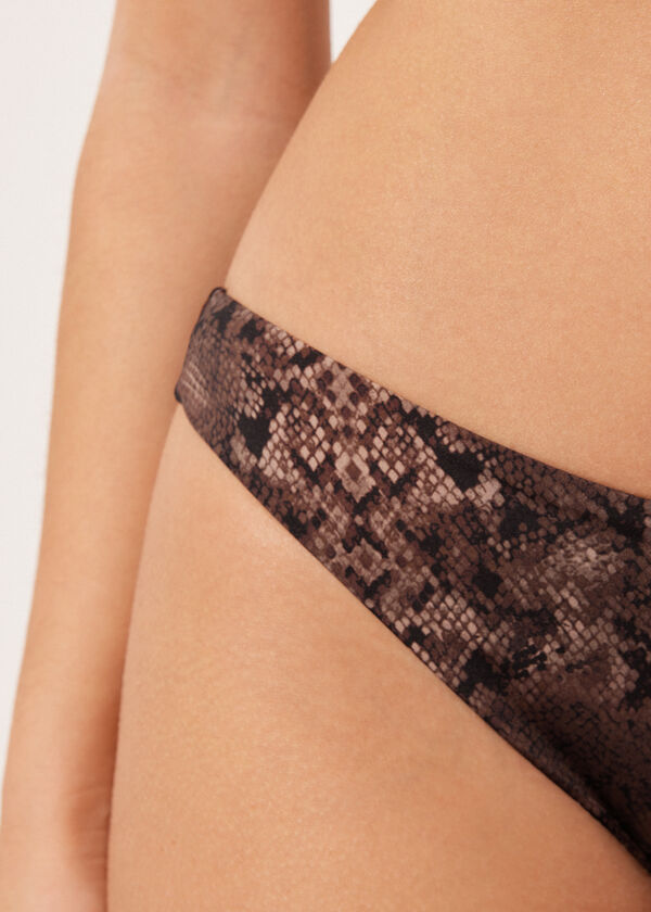 Calzedonia Swimsuit Bottoms Brown Snake