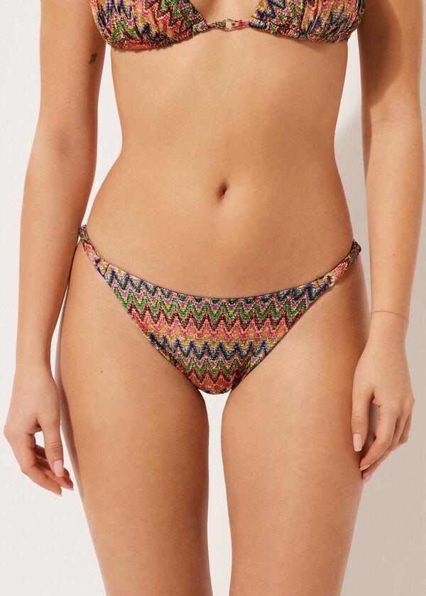 calzedonia Thong Swimsuit Bottoms Bright Optical