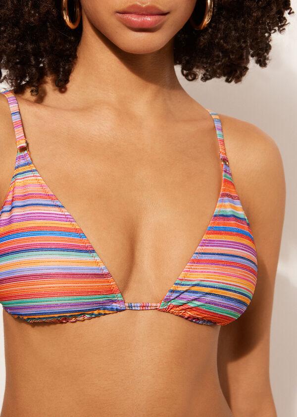 Calzedonia Triangle Swimsuit Top Colorful Stripes