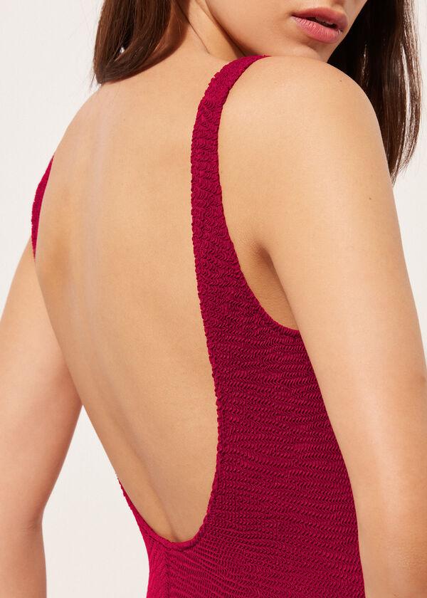 Calzedonia High Cut One Piece Swimsuit Crinkle Waves