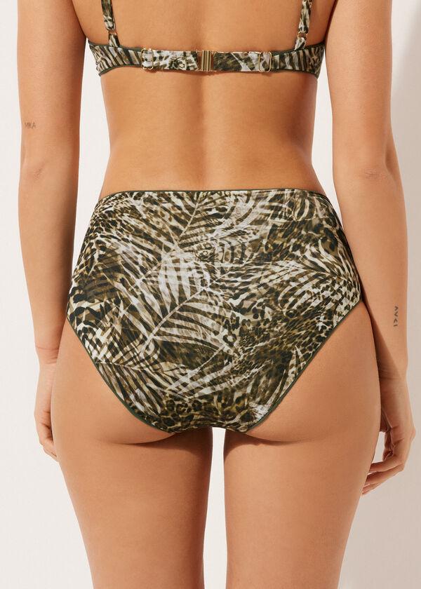 Calzedonia High Waist Shaping Swimsuit Bottoms Tropical Animalier