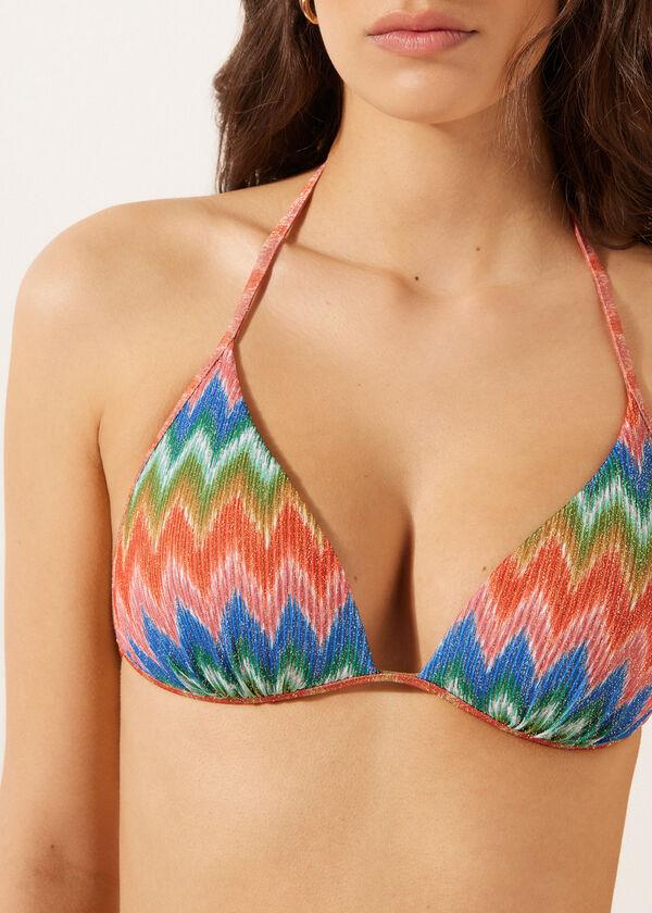 Calzedonia Padded Push-Up Swimsuit Top Elegant Chevron
