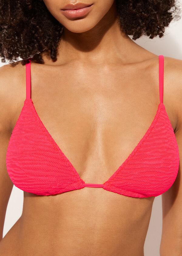 Calzedonia Removable Padding Triangle Swimsuit Top Crinkle Waves