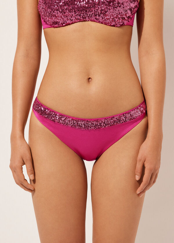 calzedonia Sequined Swimsuit Bottoms Glowing Surface