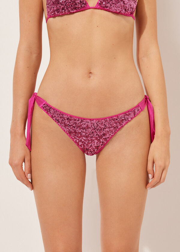 calzedonia Side-Tie Brazilian Swimsuit Bottoms Glowing Surface