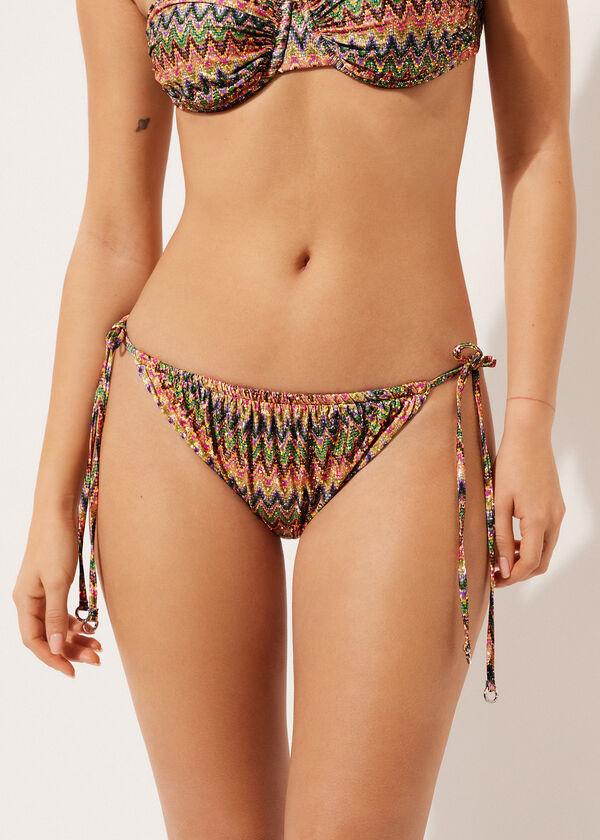 Calzedonia Side Tie Swimsuit Bottoms Bright Optical