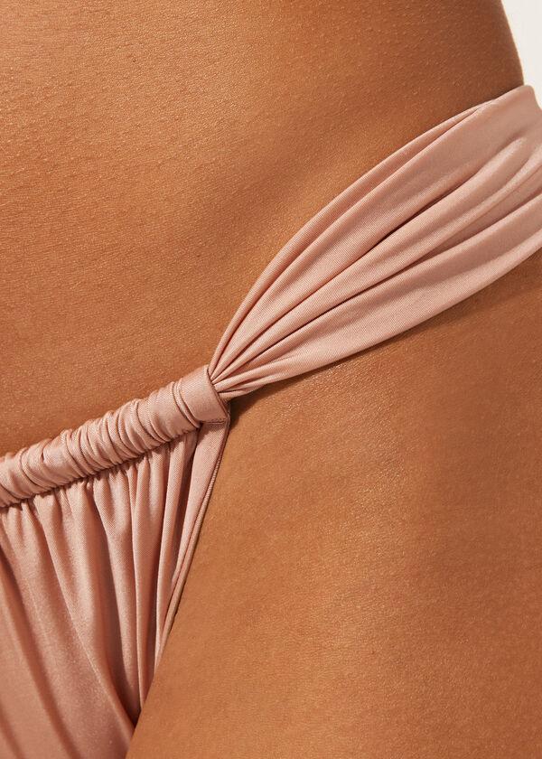 Calzedonia String Brazilian Swimsuit Bottom Shiny Satin