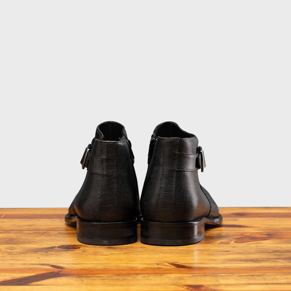 Calzoleria Toscana 1221 Calzoleria Toscana Saffiano Leather Ankle Zip Boot Black