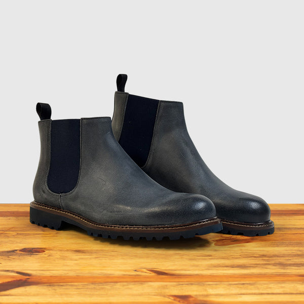 calzoleria toscana 1969 Calzoleria Toscana Wax Suede Double Gore Chelsea Boot Stone
