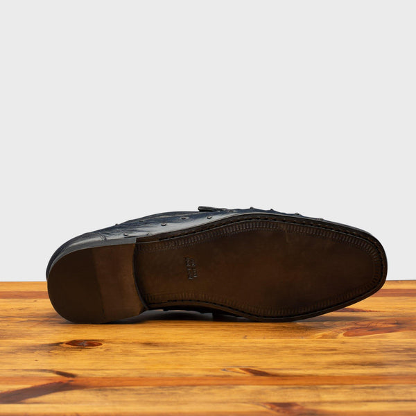 Calzoleria Toscana 3238-M Calzoleria Toscana Men's Ostrich Dress Loafer Navy Blue