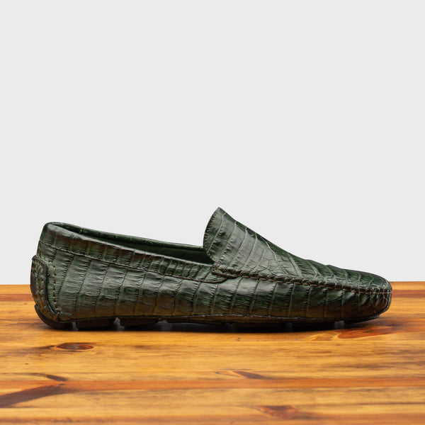 calzoleria toscana 4551 Calzoleria Toscana Men's Crocodile Dip-Dyed Driver Green