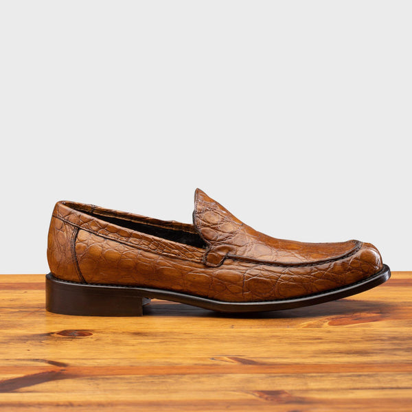 calzoleria toscana 5034 Calzoleria Toscana Men's Crocodile Loafer Mahogany
