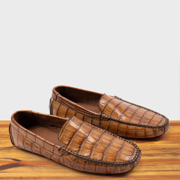 Calzoleria Toscana 5124 Calzoleria Toscana Men's Nile Crocodile Driver Brick