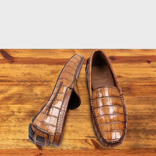 Calzoleria Toscana 5124 Calzoleria Toscana Men's Nile Crocodile Driver Brick