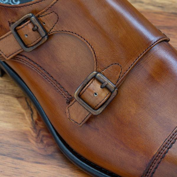 Calzoleria Toscana 6582 Calzoleria Toscana Monk Strap Cap Toe Dark Caramel