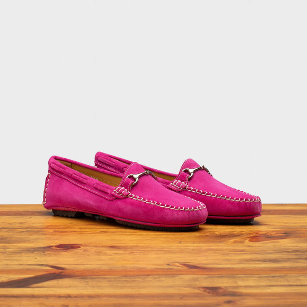 calzoleria toscana 8976 Calzoleria Toscana Velour Suede Driver Fuschia