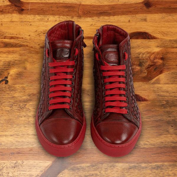 Calzoleria Toscana 9996 Calzoleria Toscana Dip-Dyed Woven High Top Cherry