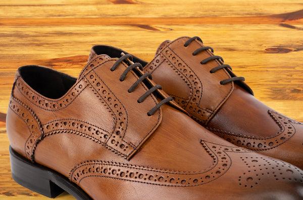 Calzoleria Toscana A484 Calzoleria Toscana Wingtip Dress Shoe Dark Caramel