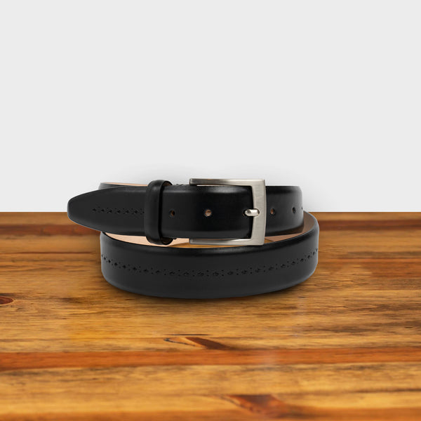 Calzoleria Toscana C1162 Calzoleria Toscana Perforated Dress Belt Black
