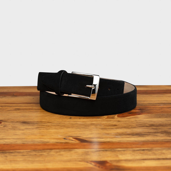 calzoleria toscana C1359-S Calzoleria Toscana Black Velour Suede Belt Black