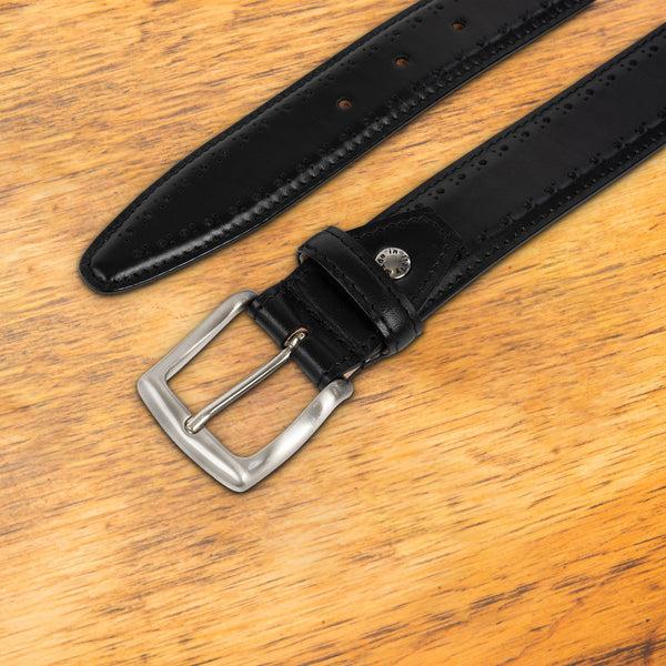 Calzoleria Toscana C1486 Calzoleria Toscana Perforated Leather Belt Black