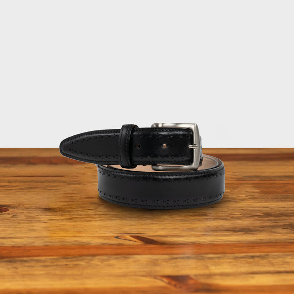 calzoleria toscana C1486 Calzoleria Toscana Perforated Leather Belt Black calzoleria toscana C1486 Calzoleria Toscana Perforated Leather Belt Black